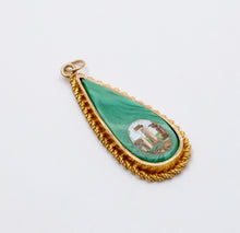 Load image into Gallery viewer, Vintage Micro-Mosaic Malachite Pendant