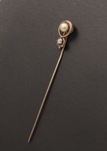 Load image into Gallery viewer, Victorian Diamond Pearl 14K Yellow Gold Stick Pin