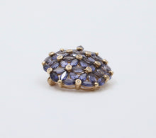 Load image into Gallery viewer, Vintage Tanzanite Diamonds 10K Yellow Gold  Hydrangea Pendant Brooch Pin