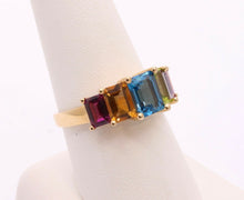 Load image into Gallery viewer, Vintage 14K Multi Stone Cocktail Ring