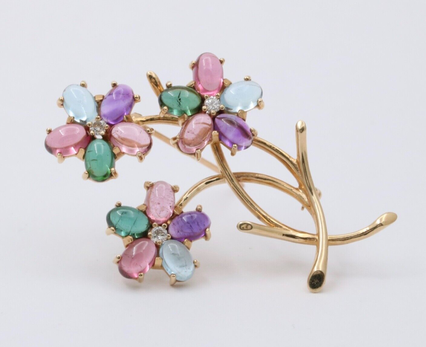 Vintage Multi Stone Pin - buy Gold