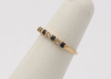 Load image into Gallery viewer, Lovely Channel Set Diamonds Blue Sapphires 14K Yellow Gold Ring