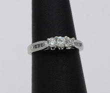 Load image into Gallery viewer, 14K White Gold Three Diamond Engagement Ring