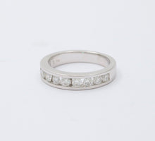 Load image into Gallery viewer, Vintage Wedding Band Diamonds 18K White Gold Ring