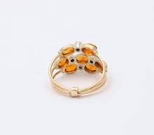 Load image into Gallery viewer, Vintage Portuguese Citrine Diamonds 19K Yellow Gold 3 Piece Ring Set