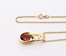 Load image into Gallery viewer, Elegant Tourmaline Diamonds 14K Yellow Gold Pendant and Chain