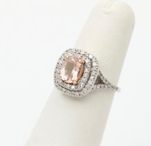Load image into Gallery viewer, Vintage Morganite Diamonds 10K White Gold Ring