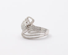Load image into Gallery viewer, Mid Century 18K White Gold Diamond Bypass Ring, Engagement Ring