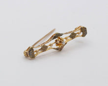 Load image into Gallery viewer, Victorian 10K Diamond Rose Yellow Gold Brooch Pin