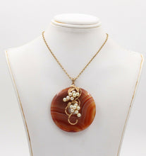 Load image into Gallery viewer, Vintage 14K Yellow Gold Large Sardonyx Pearl Pendant