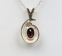 Load image into Gallery viewer, Vintage Garnet Diamond 14K Yellow Gold Pendant