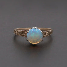 Load image into Gallery viewer, Art Deco Watery Translucent Opal 10K Yellow Gold Ring