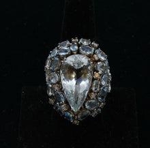 Load image into Gallery viewer, Large Aquamarine Diamonds 18K White Gold Statement Cocktail Ring