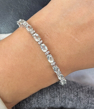 Load image into Gallery viewer, Vintage Green Quartz Sterling Silver Link Bracelet