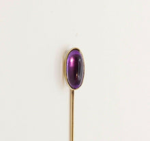 Load image into Gallery viewer, Victorian Amethyst 14K Yellow Gold Stick Pin