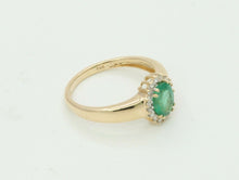 Load image into Gallery viewer, Vintage 14K Yellow Gold Diamond Emerald Ring