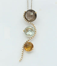 Load image into Gallery viewer, Vintage 14k Yellow Gold Diamond Multi Stone Pendant