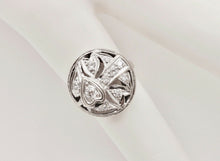 Load image into Gallery viewer, Art Deco Diamonds Hearts 14K White Gold Ring