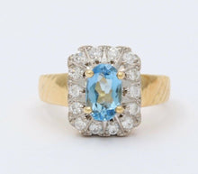 Load image into Gallery viewer, Topaz Diamonds 18K Yellow White Gold Halo Ring