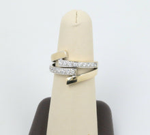 Load image into Gallery viewer, Vintage Ladies Diamonds 14K Yellow Gold Bypass Ring