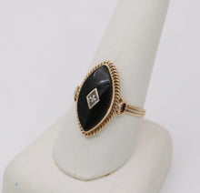 Load image into Gallery viewer, Antique Art Deco Marquise Onyx Diamond Ring