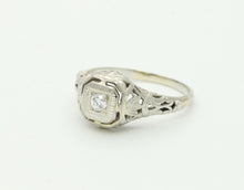 Load image into Gallery viewer, Art Deco 18K White Gold Diamonds Filagree Ring