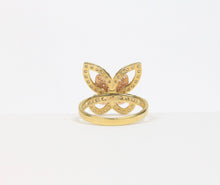 Load image into Gallery viewer, Vintage Lovely 10K Two Tone Gold Butterfly Ring.