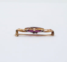 Load image into Gallery viewer, Antique Victorian 10K Gold Rhodolite Garnet Brooch