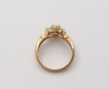 Load image into Gallery viewer, Pretty Vintage Estate Floral Aquamarine Ring Band, Stacking Ring.