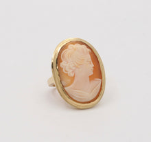 Load image into Gallery viewer, Victorian Style Large Cameo 14K Yellow Gold Ring
