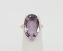 Load image into Gallery viewer, Vintage 9K Yellow Gold Rose De France Amethyst Solitaire Ring