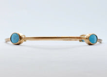 Load image into Gallery viewer, Vintage Ladies Turquoise 925 Gold Vermeil Bangle Bracelet