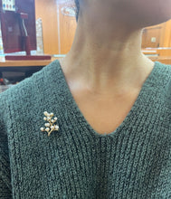 Load image into Gallery viewer, Vintage Mikimoto 14K Yellow Gold Cultured Akoya Pearl Branching Flower Brooch
