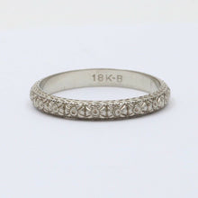 Load image into Gallery viewer, Art Deco Flower Blossom 18K White Gold Wedding Band Ring