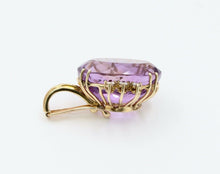 Load image into Gallery viewer, Vintage Ladies Amethyst Diamonds 14K Yellow Gold Pendant