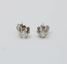 Load image into Gallery viewer, Timeless Diamond 14K White Gold Studs.