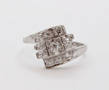 Load image into Gallery viewer, Art Deco Ladies Geometric Diamonds 14K White Gold Ring