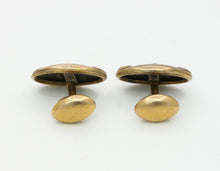 Load image into Gallery viewer, Art Nouveau Men's Cufflinks Diamonds 10K Yellow Gold