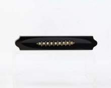 Load image into Gallery viewer, Victorian Gold Fill Jet Seed Pearl Mourning Brooch