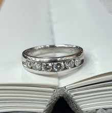 Load image into Gallery viewer, Classic Platinum Six Diamond Half Eternity Band.