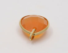 Load image into Gallery viewer, Large Checkerboard Cut Approx 50 Carats Fire Opal Diamond Pendant, Necklace.