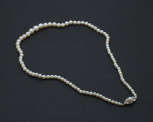 Load image into Gallery viewer, Art Deco Akoya Cultured Pearls Diamonds 14K White Gold Necklace