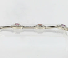 Load image into Gallery viewer, Vintage 18K White Gold Pink Sapphire Diamond Bracelet