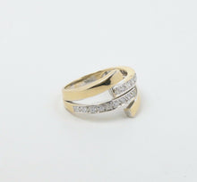 Load image into Gallery viewer, Vintage Ladies Diamonds 14K Yellow Gold Bypass Ring