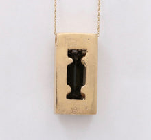 Load image into Gallery viewer, Vintage 14K Yellow Gold Tourmaline And Diamond 13.6 Grams Rectangle Pendant, Nec