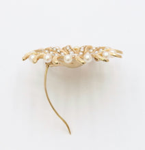 Load image into Gallery viewer, Antique Sunburst Diamonds Seed Pearls Brooch Pendant