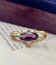 Load image into Gallery viewer, Antique Victorian 10K Gold Rhodolite Garnet Brooch