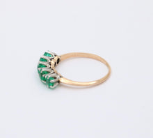 Load image into Gallery viewer, Vintage 14K Yellow Gold Emerald Five Stone Stacking Ring Band,Wedding Band.