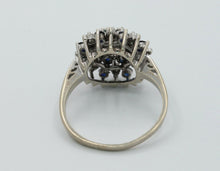 Load image into Gallery viewer, Vintage 14K White Gold Starburst Sapphire Diamond Ring