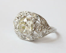 Load image into Gallery viewer, Art Deco Engagement Diamonds Platinum Ring